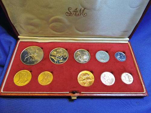 Proof Coin Set 1980 with Kruger Een Pond and Half Pond Tokens